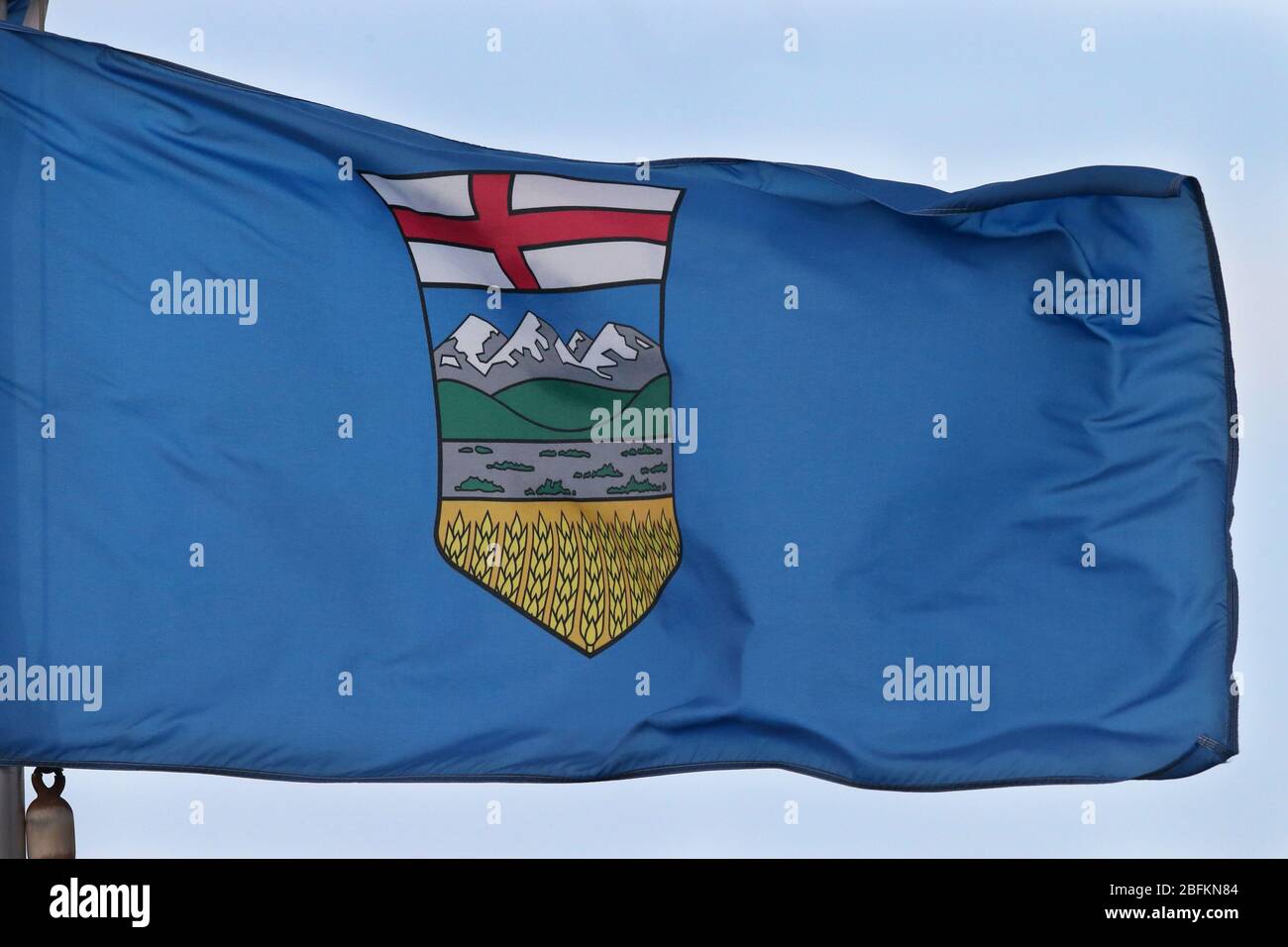 Drapeau provincial de l'Alberta - Flying High à la promenade du Souvenir des anciens combattants à London Ontario Canada Luke Durda Banque D'Images