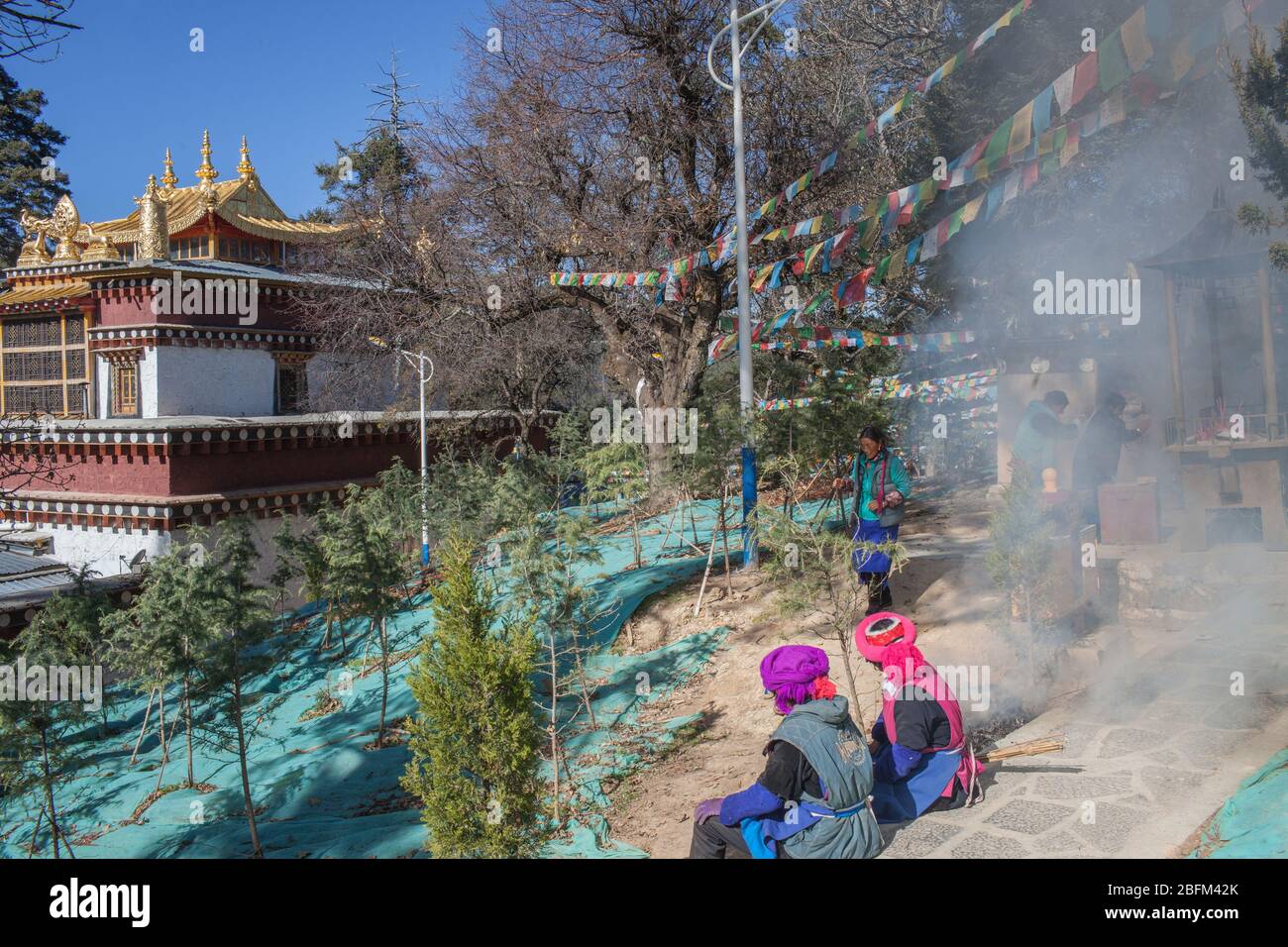 Temple bouddhiste de Ringa, Shangri la, Chine 2019 Banque D'Images
