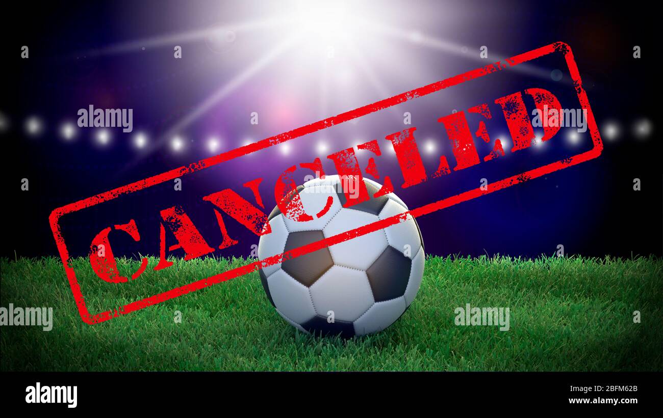 La saison de soccer a été annulée en raison de la pendémique du coronavirus COVID-19. image 3d Banque D'Images