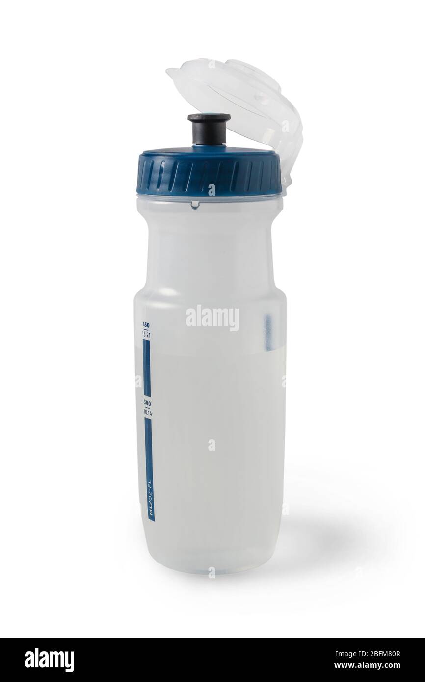 Bouteille d'eau en plastique pour athlètes sportifs Banque D'Images