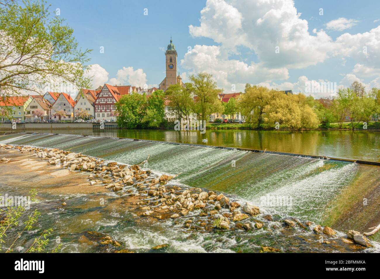 Vue panoramique sur la ville de Nürtingen au Neckar Banque D'Images