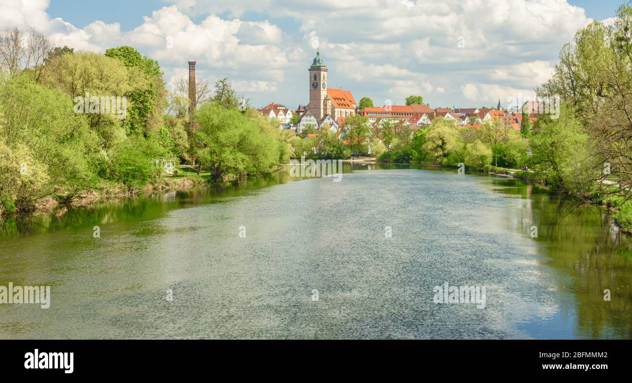 Vue panoramique sur la ville de Nürtingen au Neckar Banque D'Images