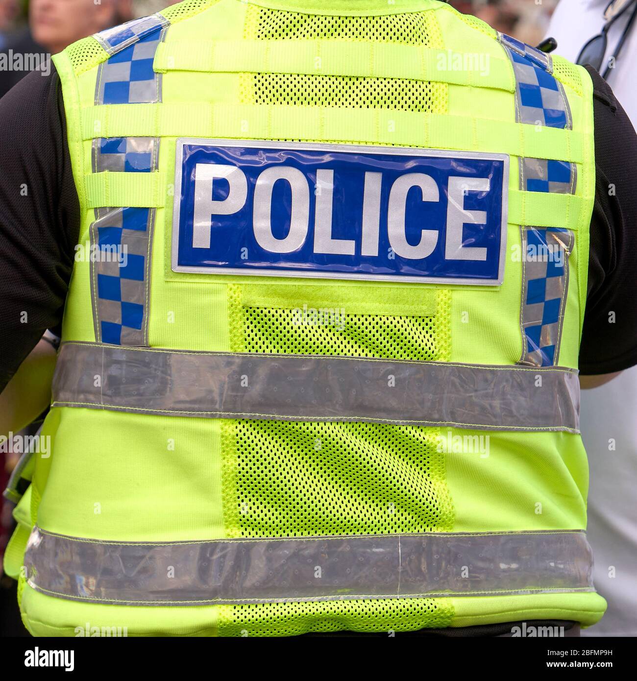 Veste haute visibilité de la police britannique Banque D'Images