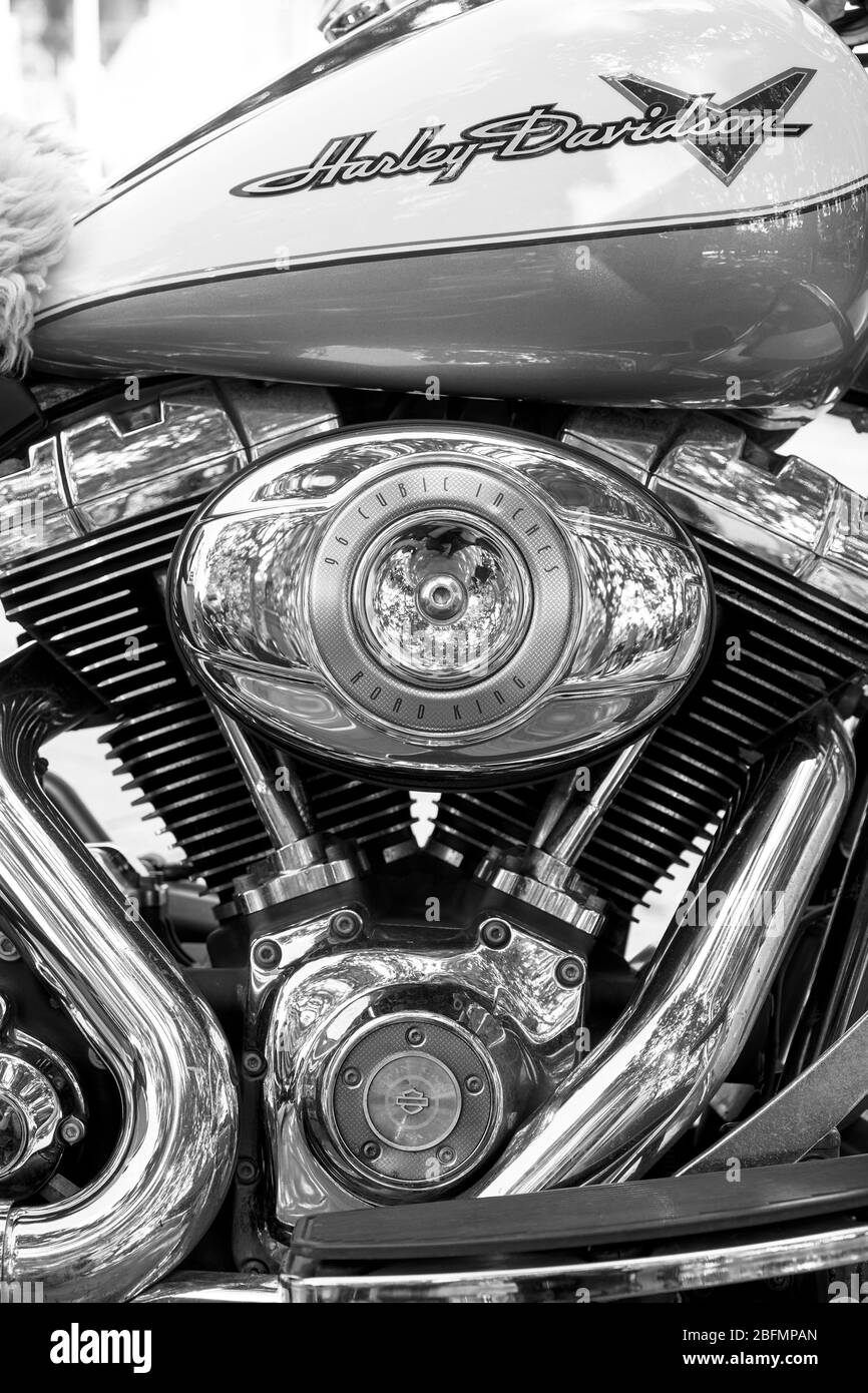 Résumé gros plan de la moto Harley Davidson Banque D'Images