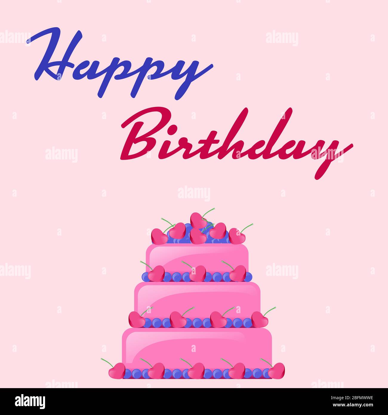 Carte de gâteaux d'anniversaire Banque D'Images