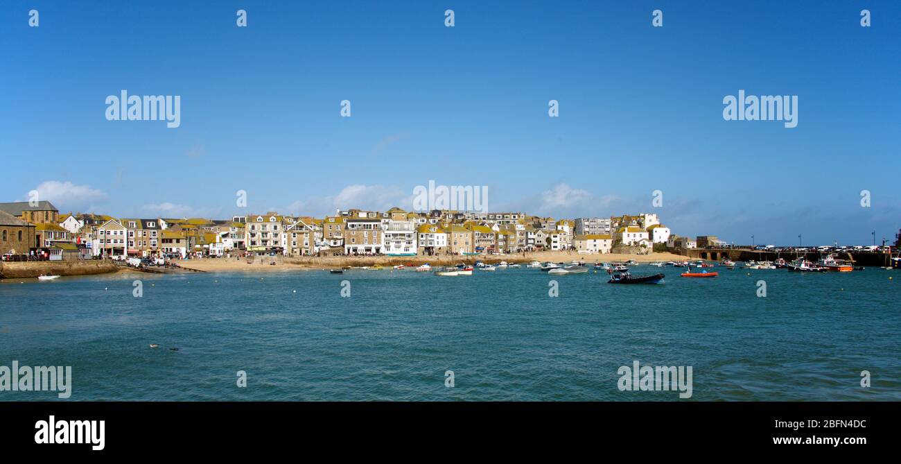 Vue panoramique St Ives Harbour St Ives Cornwall Angleterre Banque D'Images