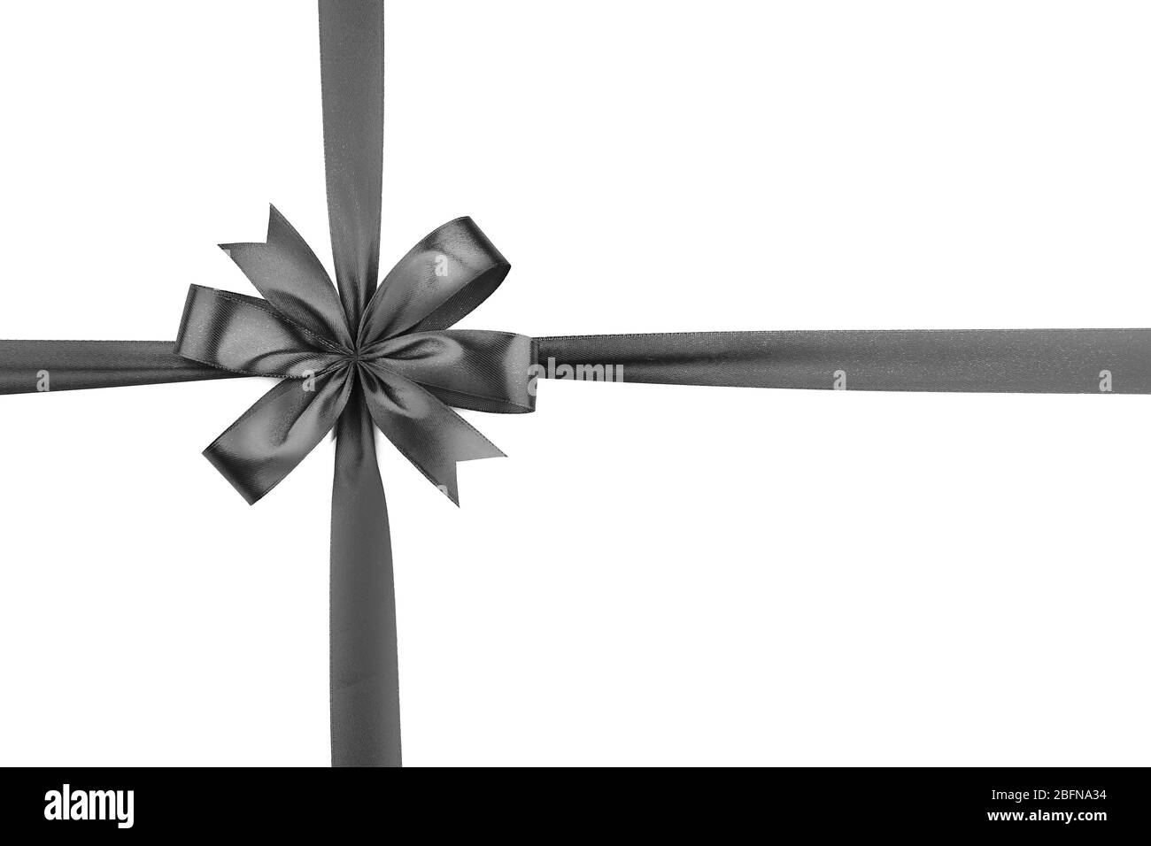 Noeud en ruban festif sur fond blanc Banque D'Images