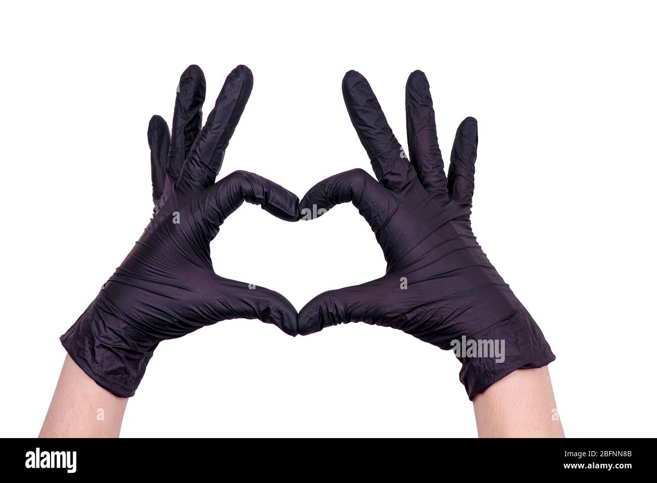 mains féminines en gants. thème médical. pandémie de coronavirus Banque D'Images