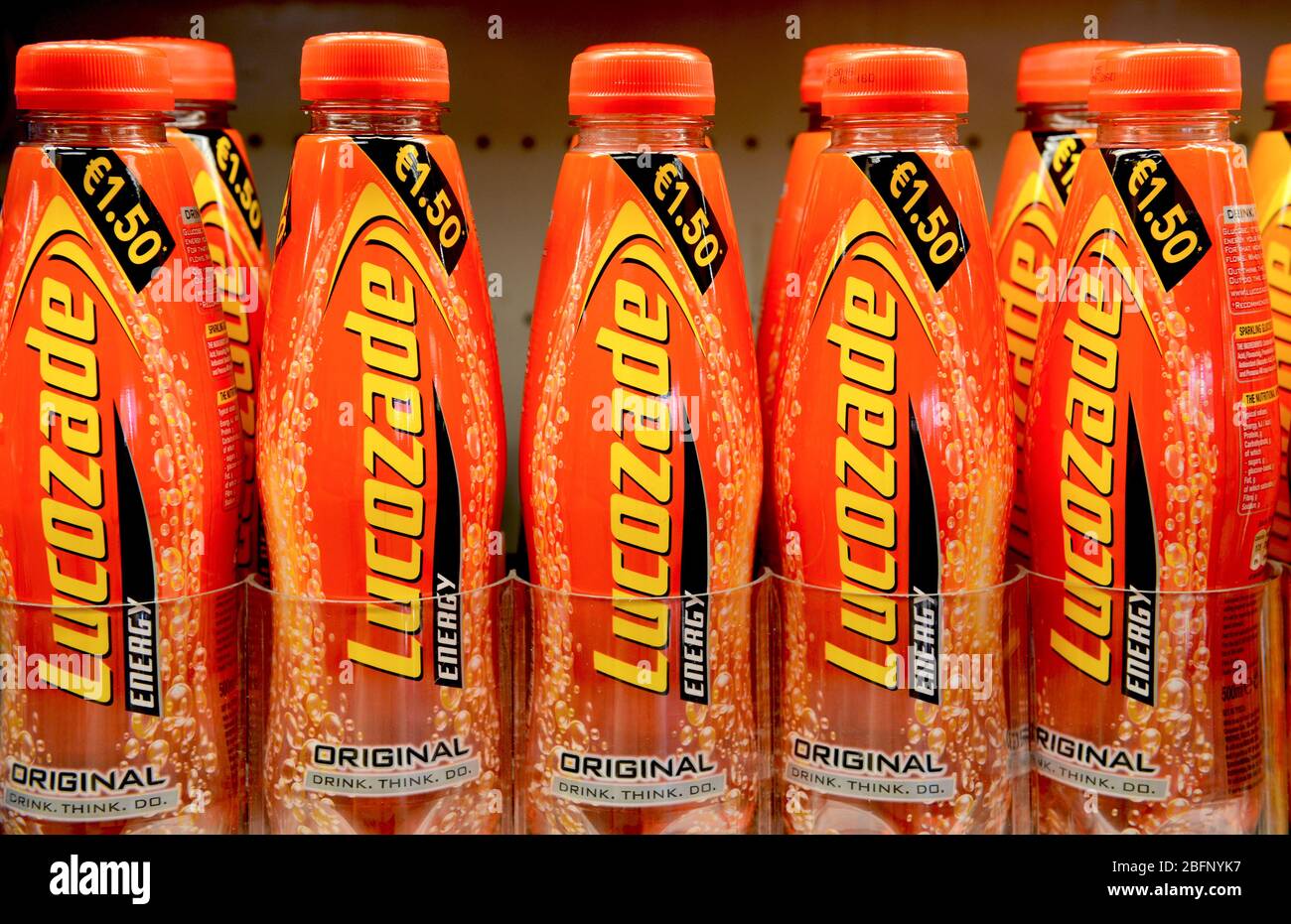 Bouteille de Lucozade Banque D'Images