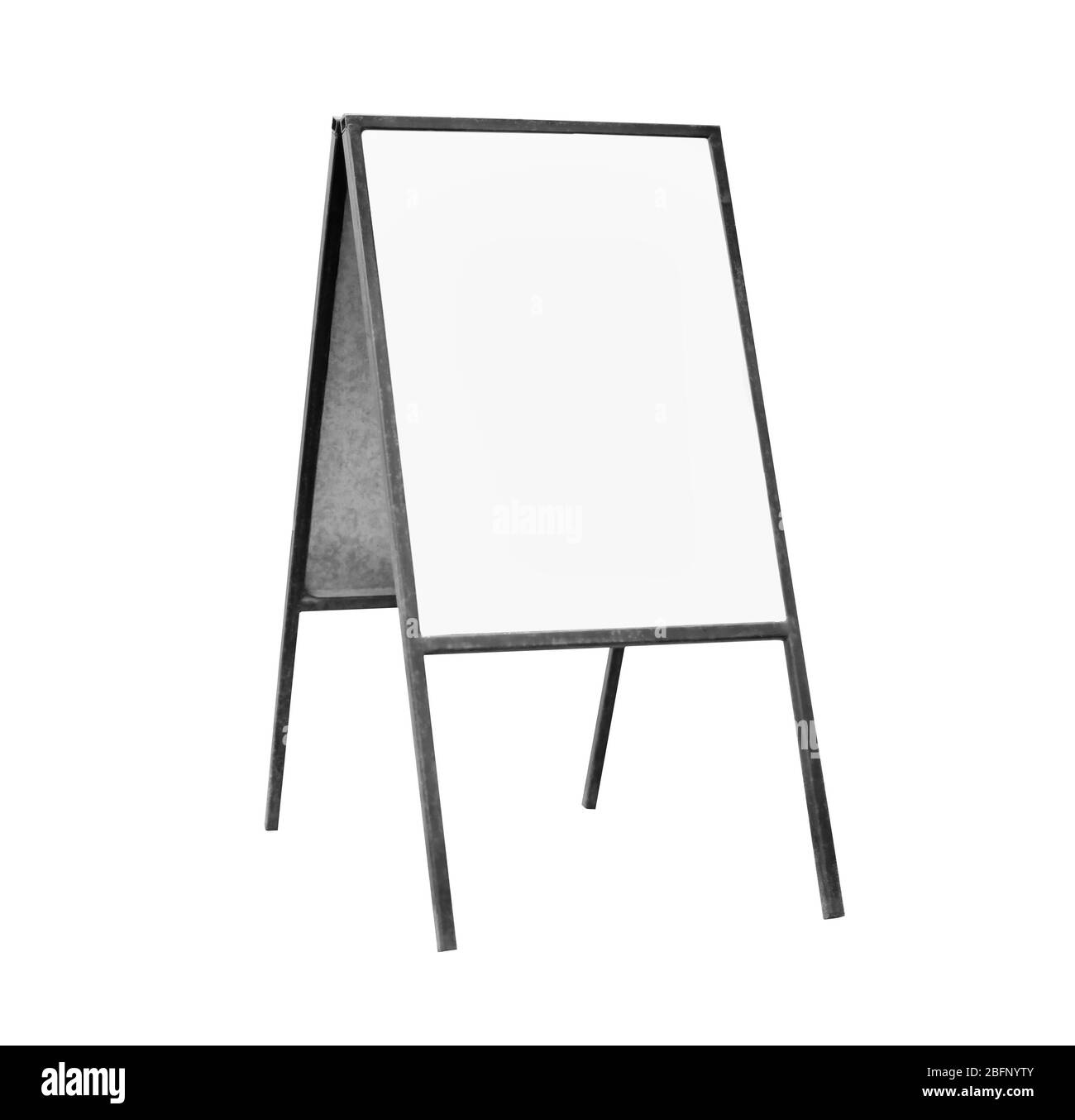 Tableau publicitaire vierge sur fond blanc Banque D'Images