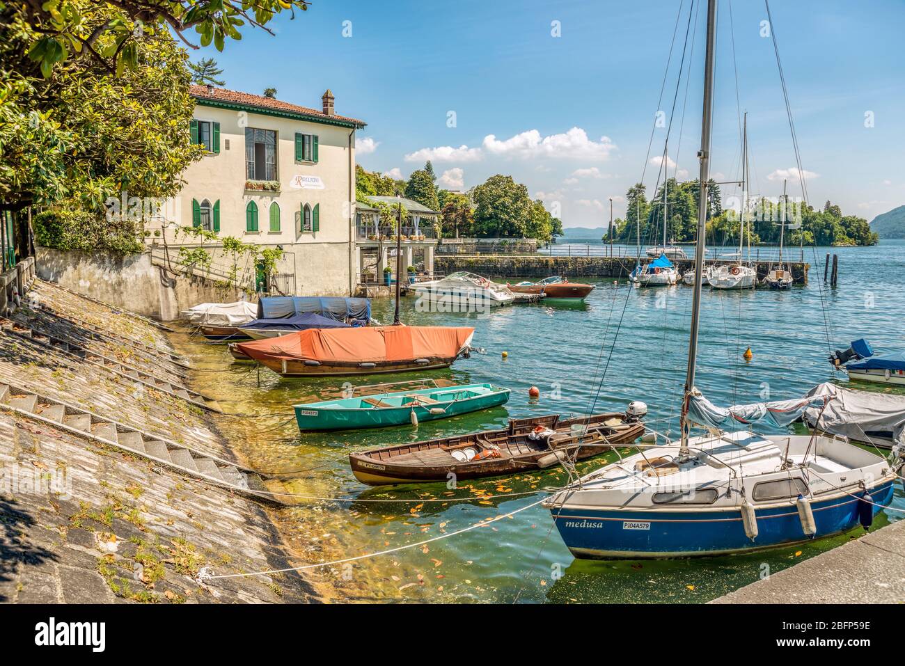 Port de plaisance de Pallanza à Lago Maggiore, Piémont, Italie Banque D'Images