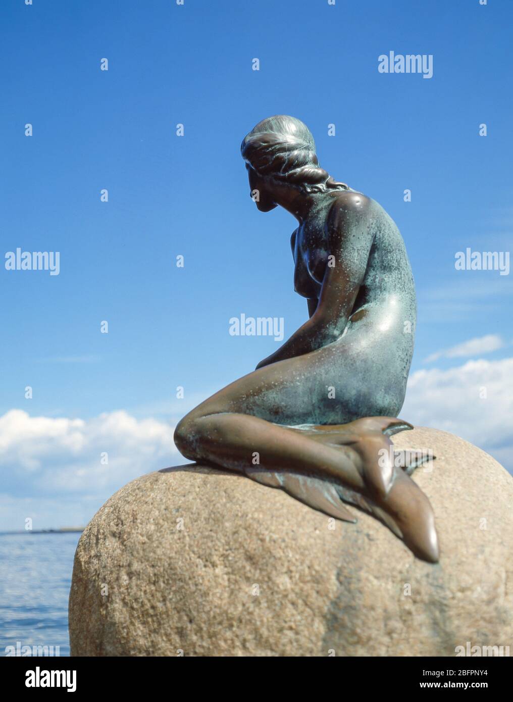 La statue de la petite Sirène (Den Lille Havfrue), Copenhague (Kobenhavn), Royaume du Danemark Banque D'Images