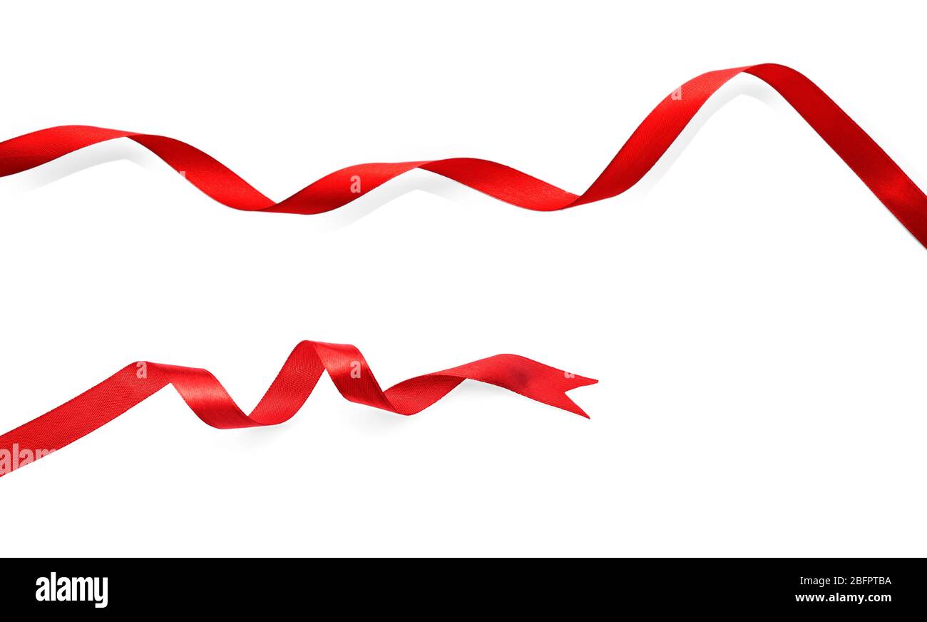 Beau ruban sur fond blanc. Concept du Boxing Day Banque D'Images