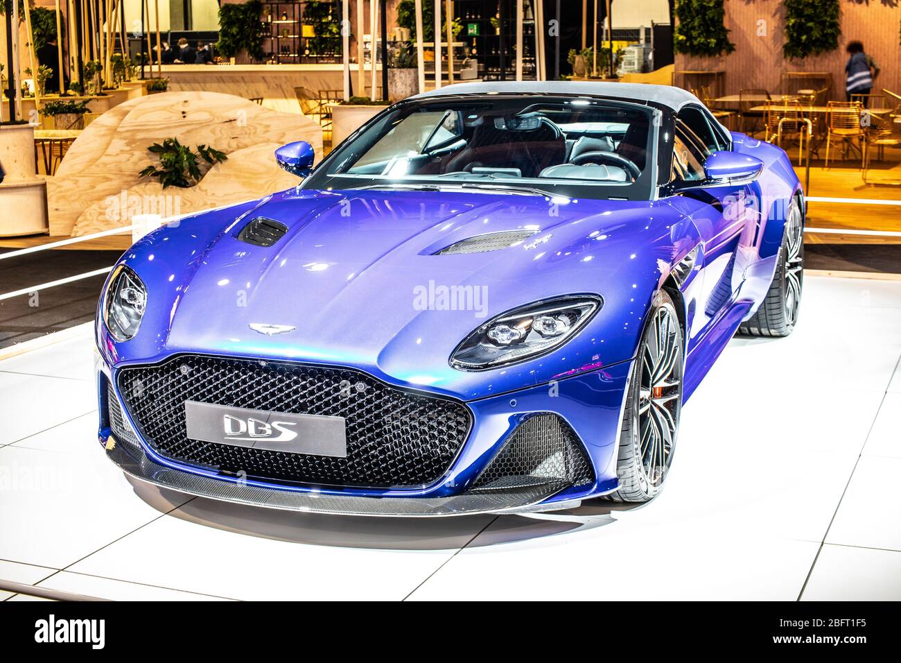 Bruxelles, Belgique, Jan 2020 Aston Martin DBS au salon de l'automobile de Bruxelles, Dream Cars, British super grand tourer fabriqué par Aston Martin Banque D'Images