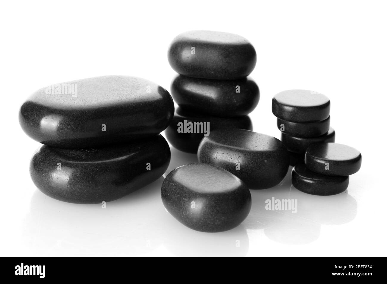 Spa stones isolated on white Banque D'Images