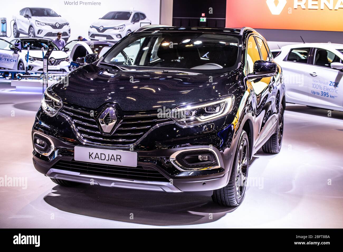 Bruxelles, Belgique, Jan 09, 2020: Renault Kadhar au salon de l'automobile de Bruxelles, SUV produit par Renault, constructeur automobile multinational français Banque D'Images