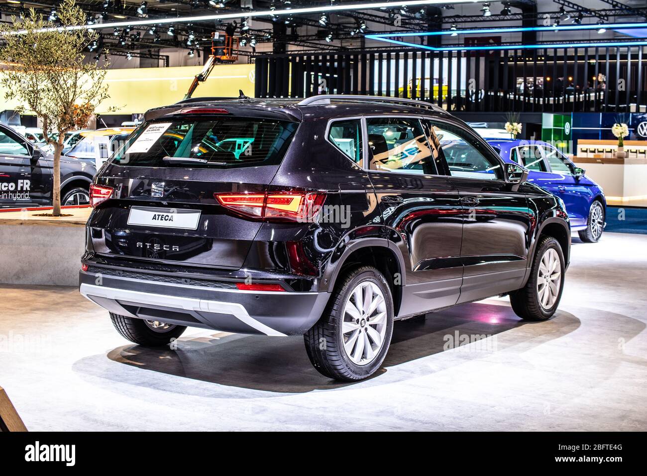 Bruxelles, Belgique, Jan 09, 2020: Siège Ateca au salon de l'automobile de Bruxelles, véhicule compact croisé (CUV) produit par SIÈGE constructeur automobile espagnol Banque D'Images