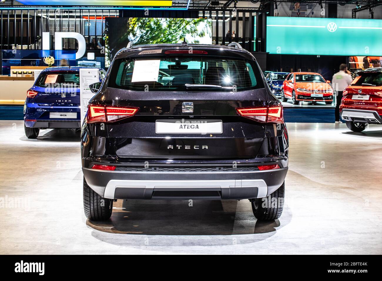 Bruxelles, Belgique, Jan 09, 2020: Siège Ateca au salon de l'automobile de Bruxelles, véhicule compact croisé (CUV) produit par SIÈGE constructeur automobile espagnol Banque D'Images