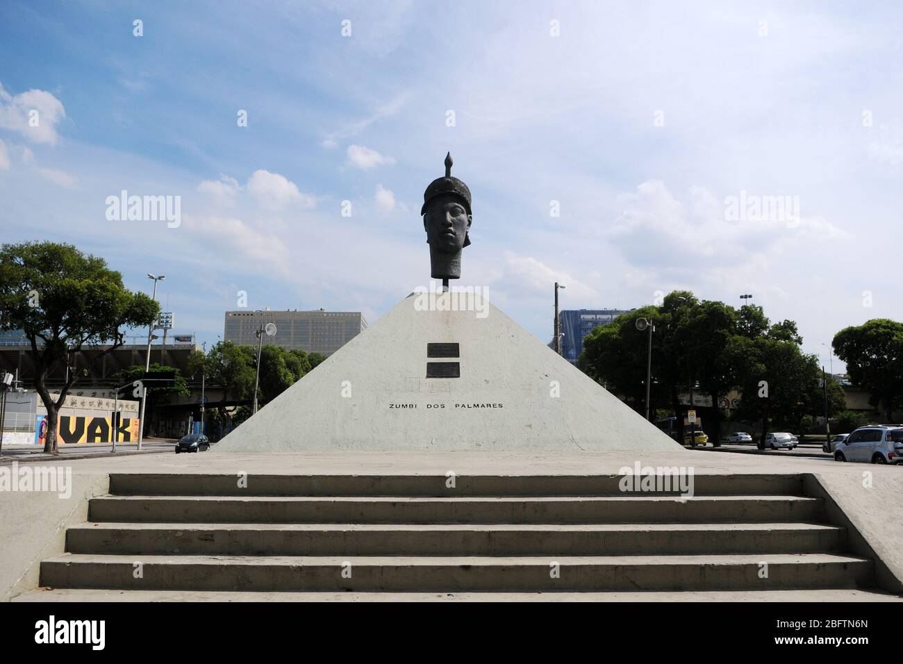 Rio de Janeiro, Brésil, 15 avril 2020. Monument Zumbi dos Palmares. La statue en l'honneur de Zumbi, qui était un chef brésilien de quilombola, est située dans Banque D'Images