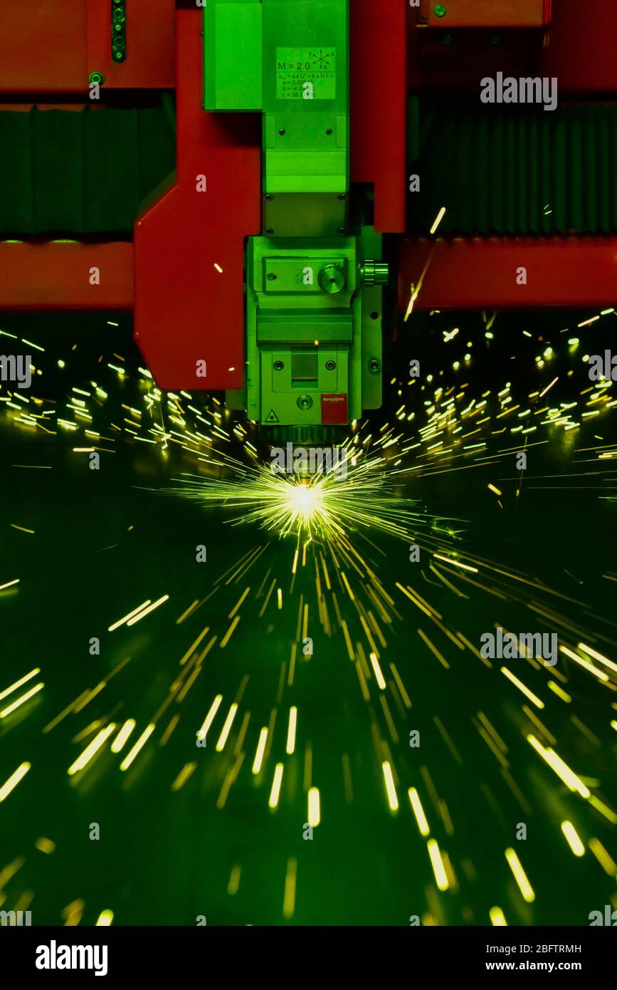 Le laser, la tôle est coupée au laser, sparn, Suisse Banque D'Images