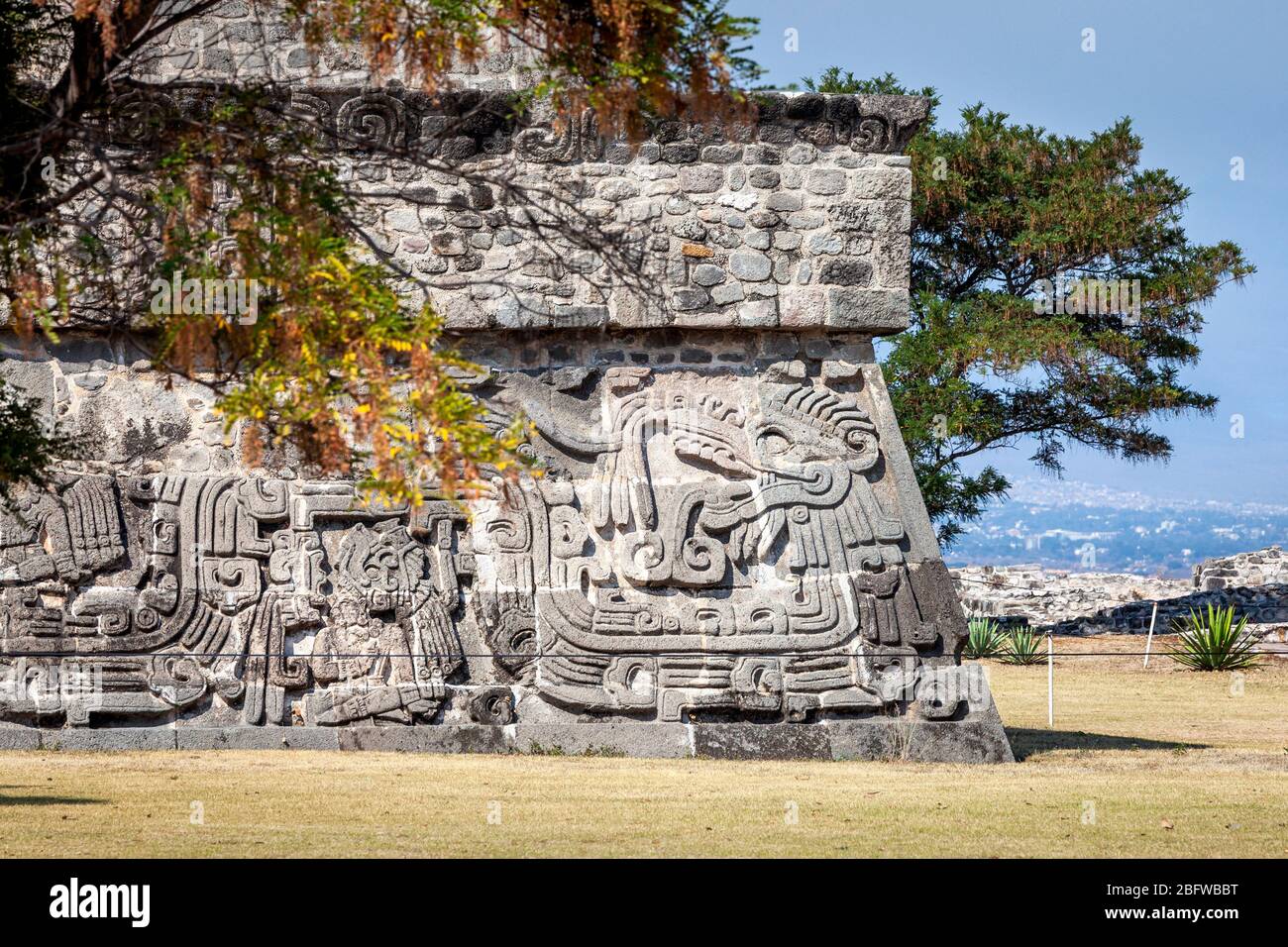 Pyramide des Serpents à plumes, ruines de Xochicalco, Morelos, Mexique Banque D'Images