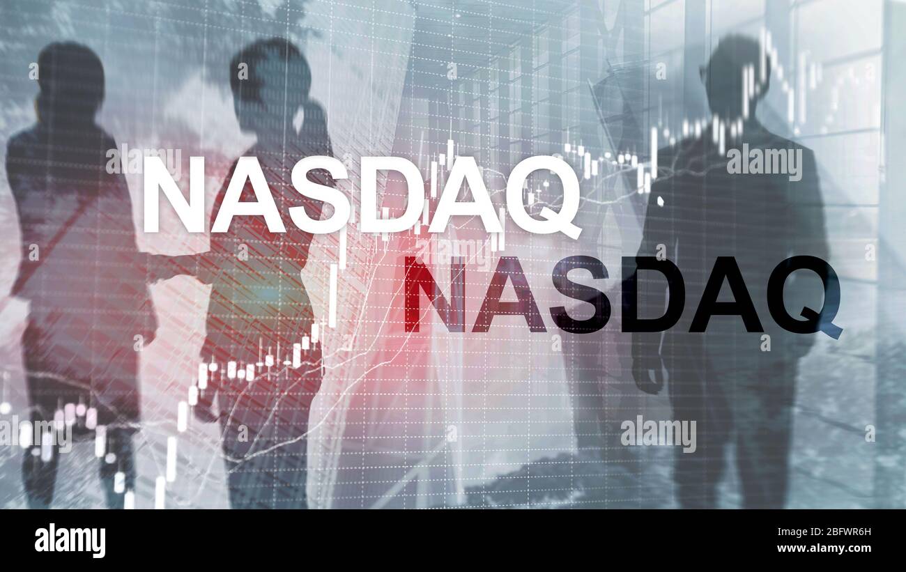 Concept de financement de la Bourse du NASDAQ. Crise du marché. Banque D'Images