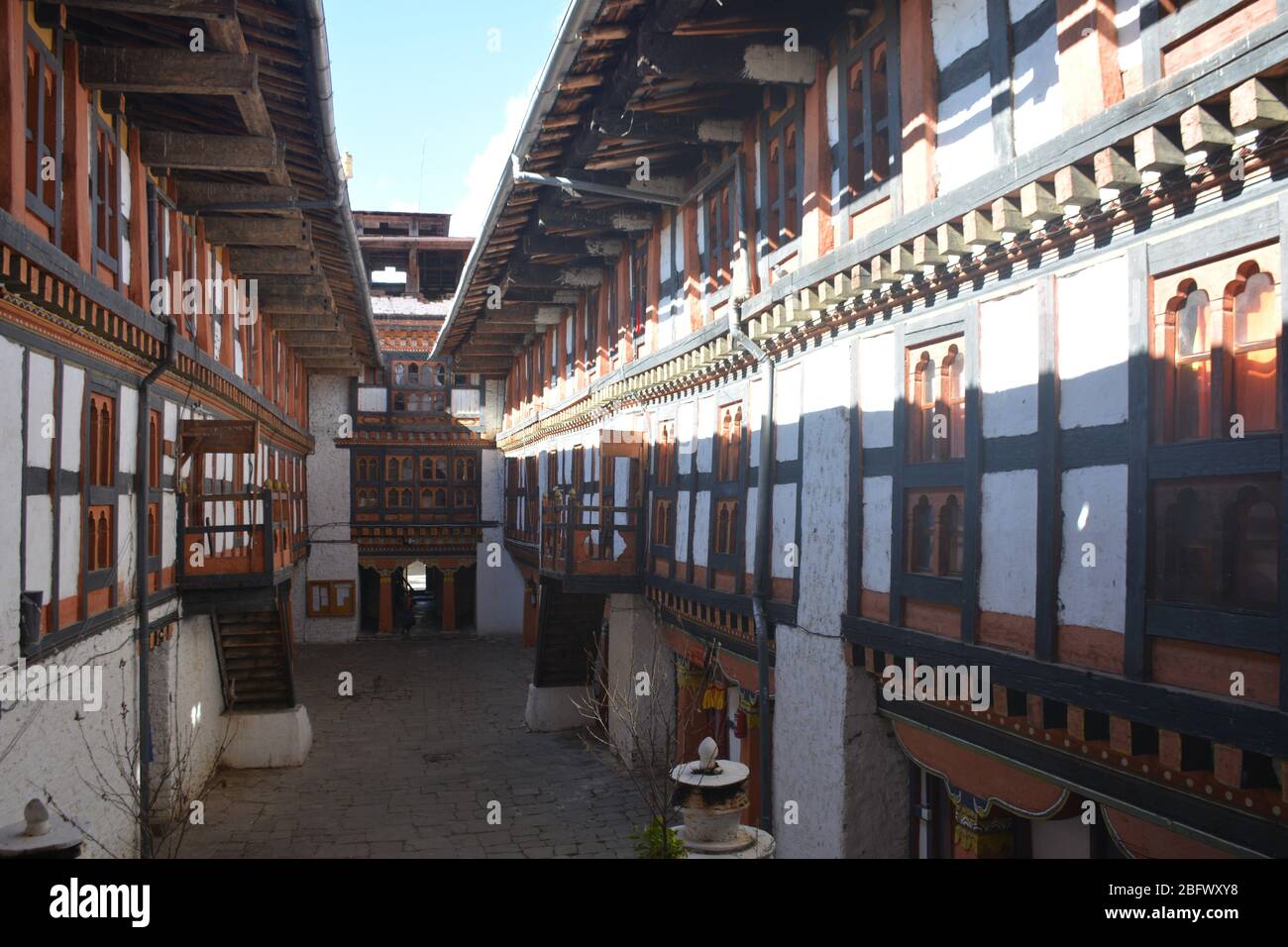 Jakar Dzong, district de Bumthang, Bhoutan. Banque D'Images