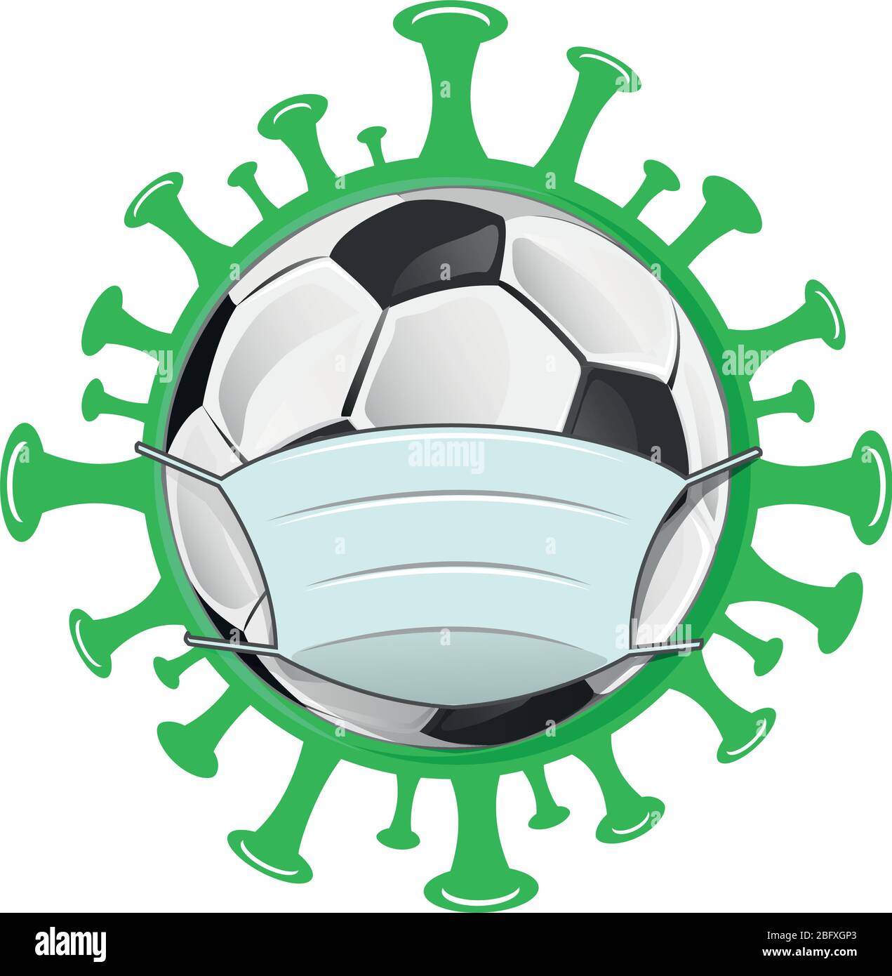 ballon de football sur danger coronavirus covid19 Illustration de Vecteur