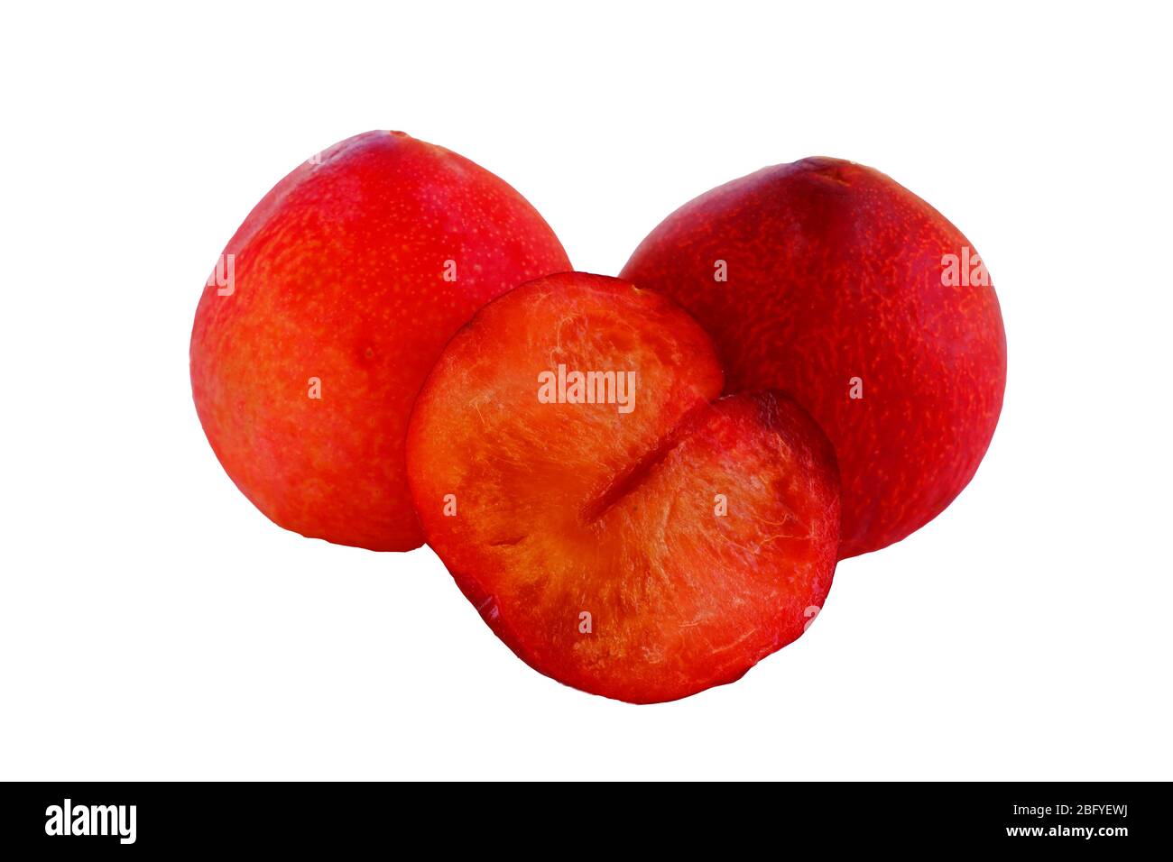 fruits de prune isolés avec fond blanc Banque D'Images