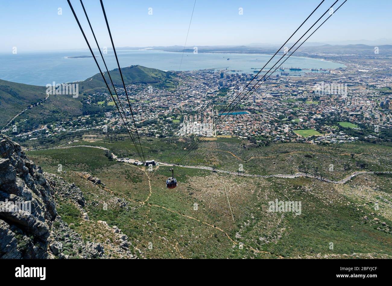 Téléphérique rotatif pour les touristes attraction Table Mountain Cape Town, Afrique du Sud Banque D'Images