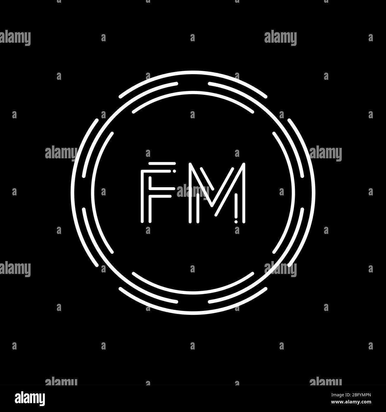 Modèle vectoriel de conception de logo FM lettre initiale. Logo FM alphabétique créatif lié Illustration de Vecteur