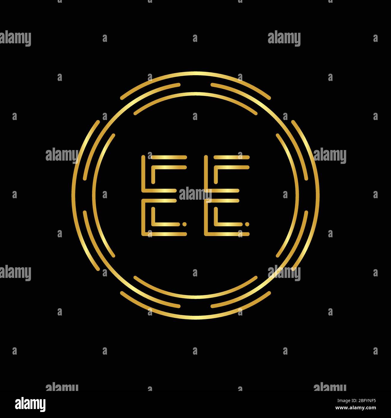 Logo initial EE Letter avec modèle vectoriel de typographie commerciale moderne créative. Design du logo EE de la lettre abstraite numérique Illustration de Vecteur