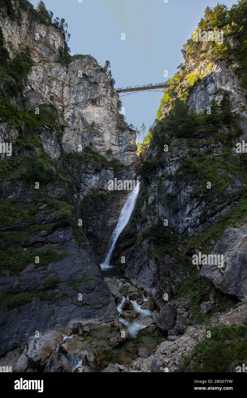 Pont sur la Gorge de Pöllat à Neschwanstein Château à Schwangau près de Füssen, souabe, Bavière, Allemagne, Europe Banque D'Images