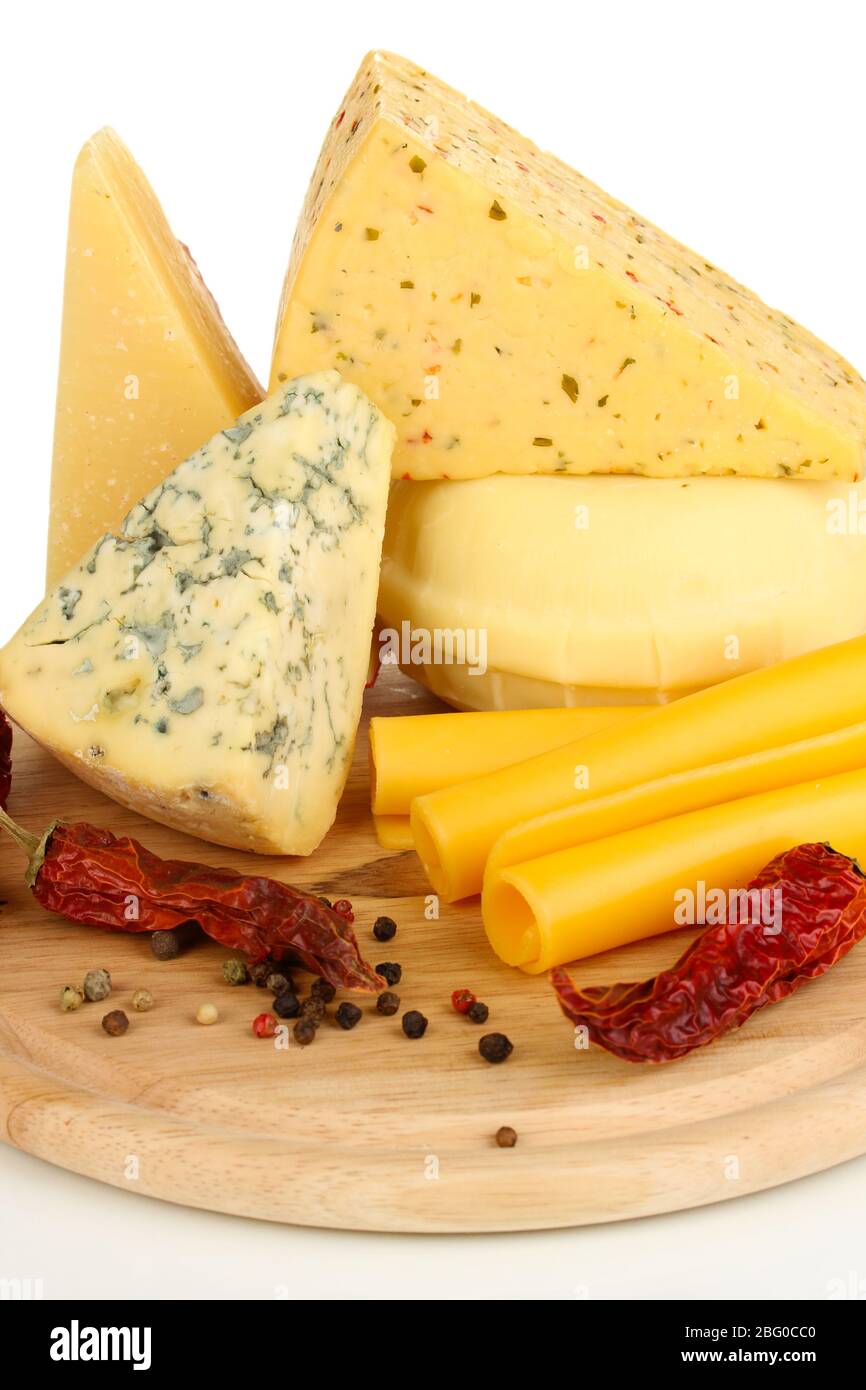 Divers types de fromage gros plan Banque D'Images