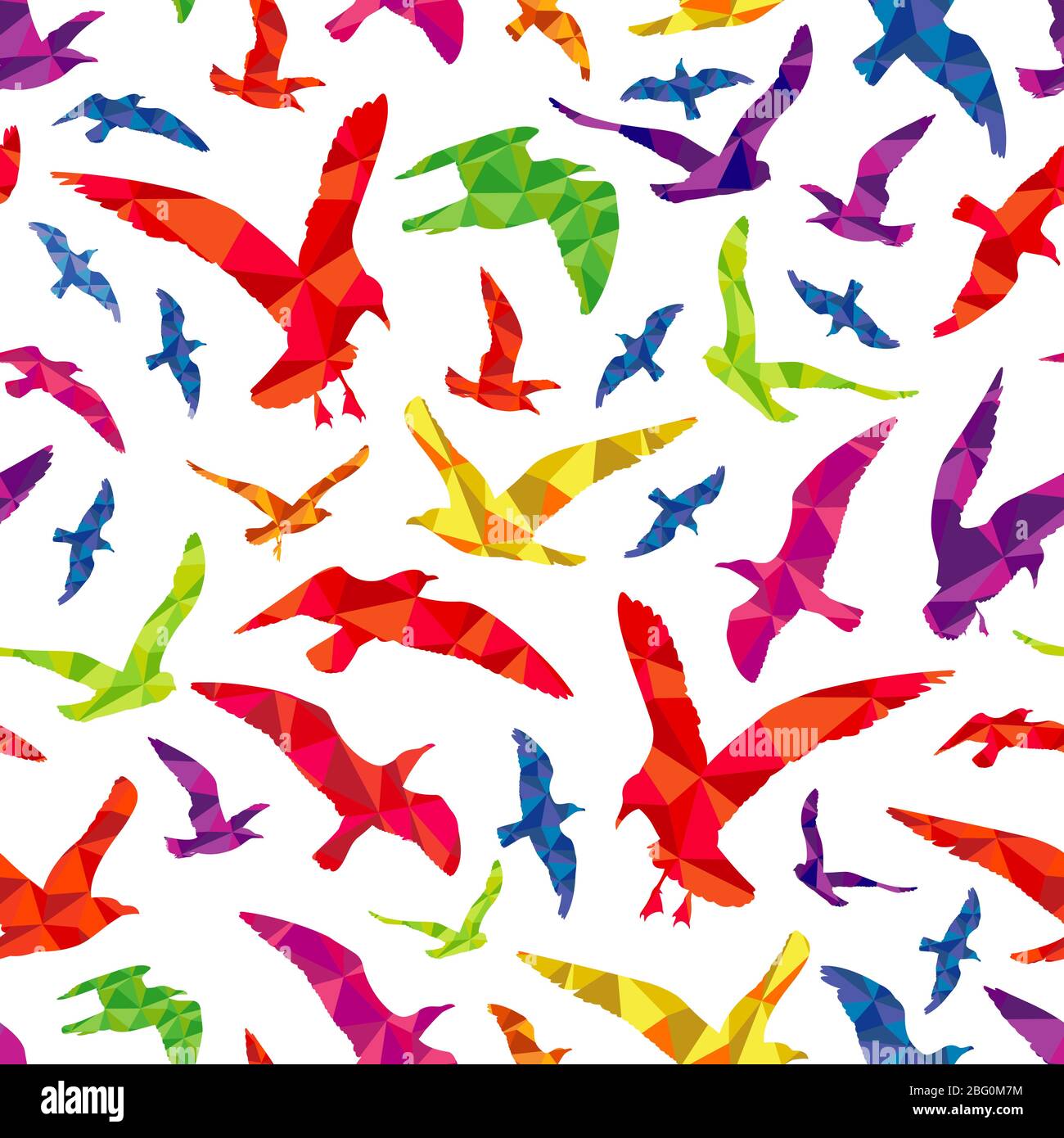 Motif animal polygonal coloré sans couture arrière-plan. Illustration vectorielle plate Illustration de Vecteur