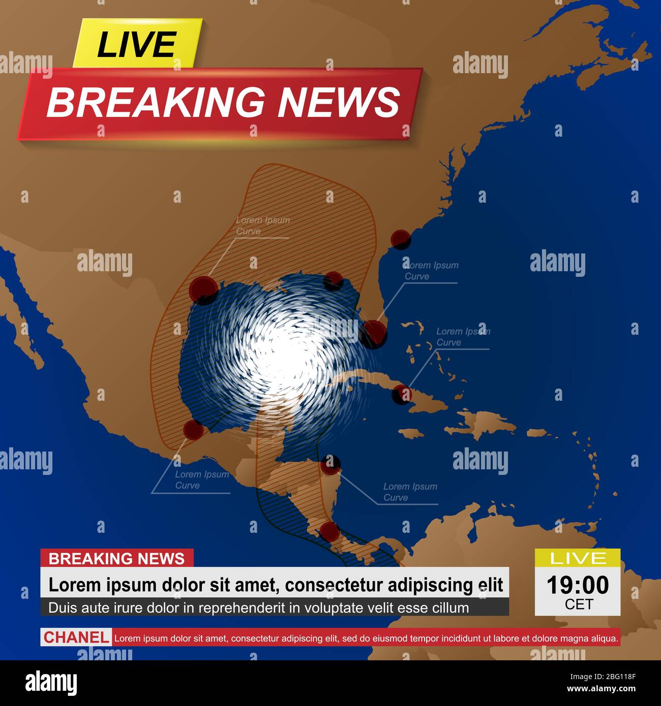 USA tempête news fond d'écran Illustration de Vecteur