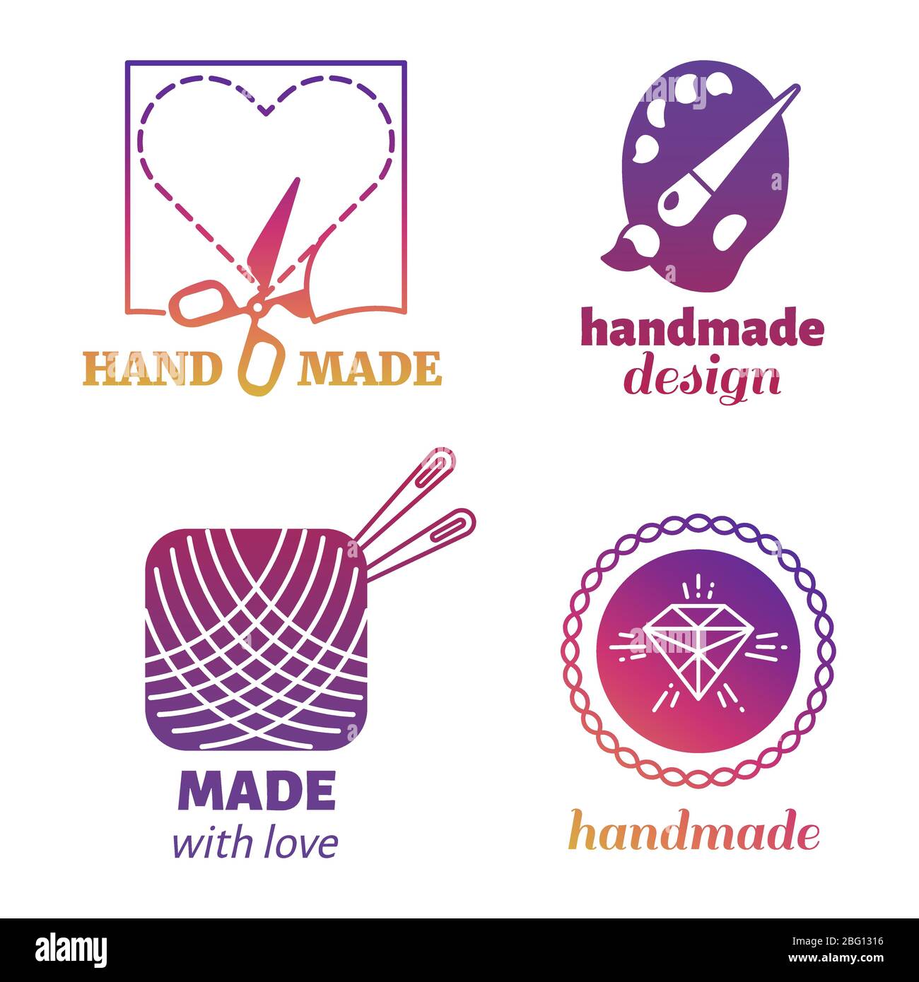 Logo hipster main brillant et emblèmes isolés sur fond blanc. Illustration vectorielle Illustration de Vecteur