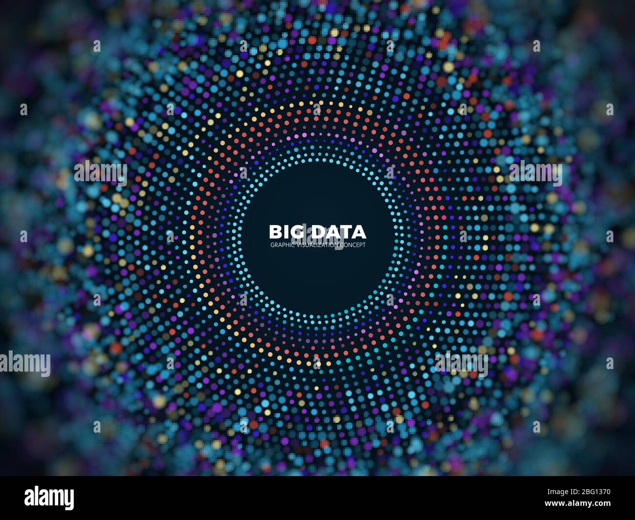 Concept vectoriel des informations Big Data. Arrière-plan futuriste abstrait avec visualisation en relief. Illustration du code numérique de visualisation futuriste des données Illustration de Vecteur