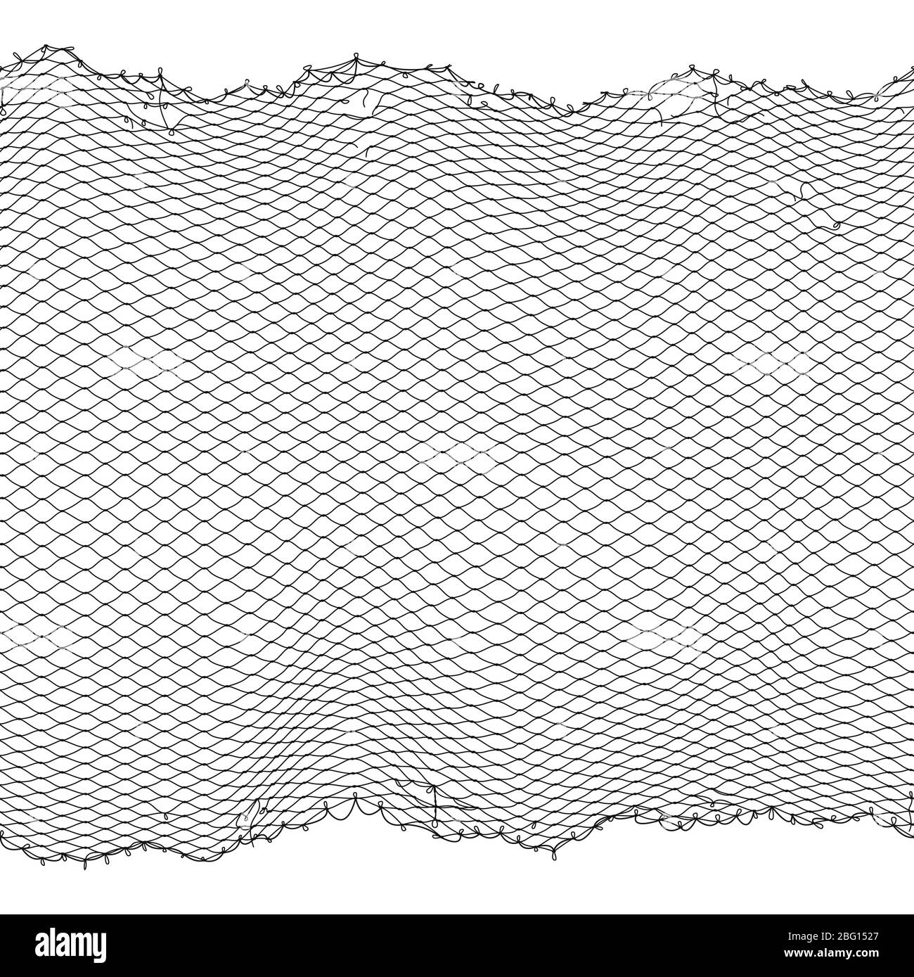 Corde de pêcheur noire vecteur sans couture texture isolée sur blanc. Filet de pêcheur pour la chasse, illustration de surface en fibre Illustration de Vecteur