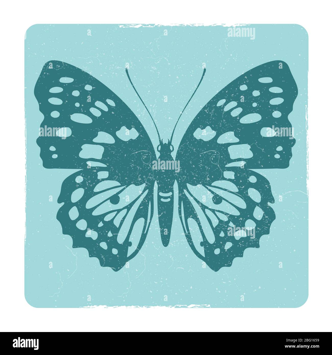 Illustration de la bannière silhouette d'insectes papillon Grunge et de l'emblème vectoriel de l'affiche Illustration de Vecteur