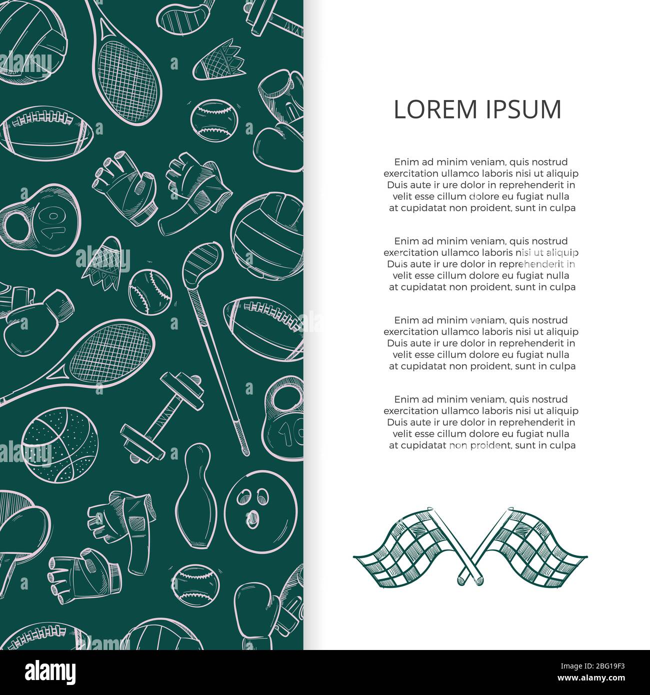 Illustration du modèle de fond de bannière de dessin vectoriel de sports actifs Illustration de Vecteur