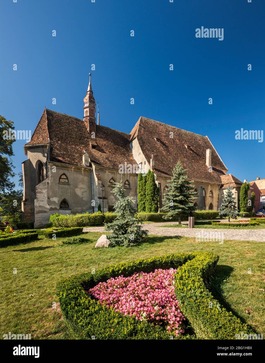 Église du monastère (Biserica Manastirii), Luthérienne, style gothique, à la Citadelle de Sighisoara, Transylvanie, Roumanie Banque D'Images