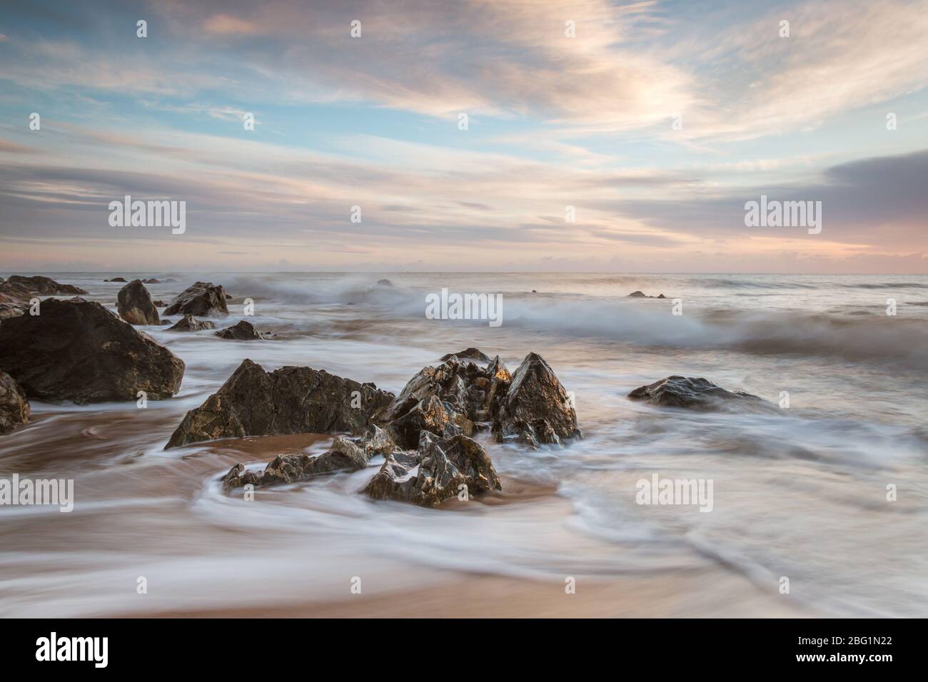 Daybreak à St Helen's Bay Wexford Irlande Banque D'Images