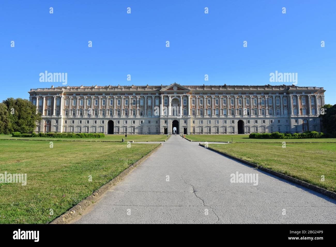 Les jardins du Palais Royal de Caserta, Italie Banque D'Images