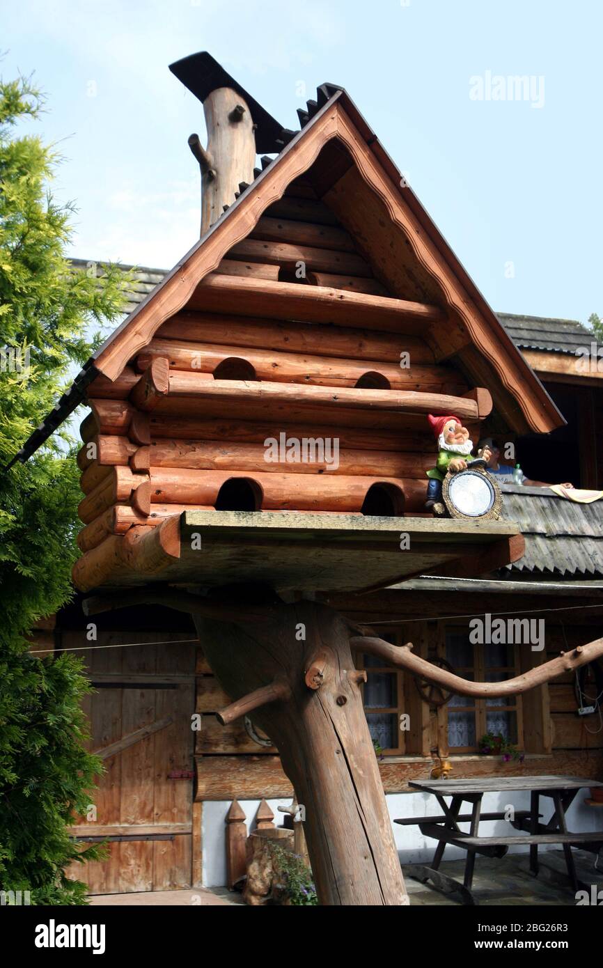 Le dovecote en bois au village Chocholow, Lesser Pologne (Malipolska) Voivodeship. Banque D'Images