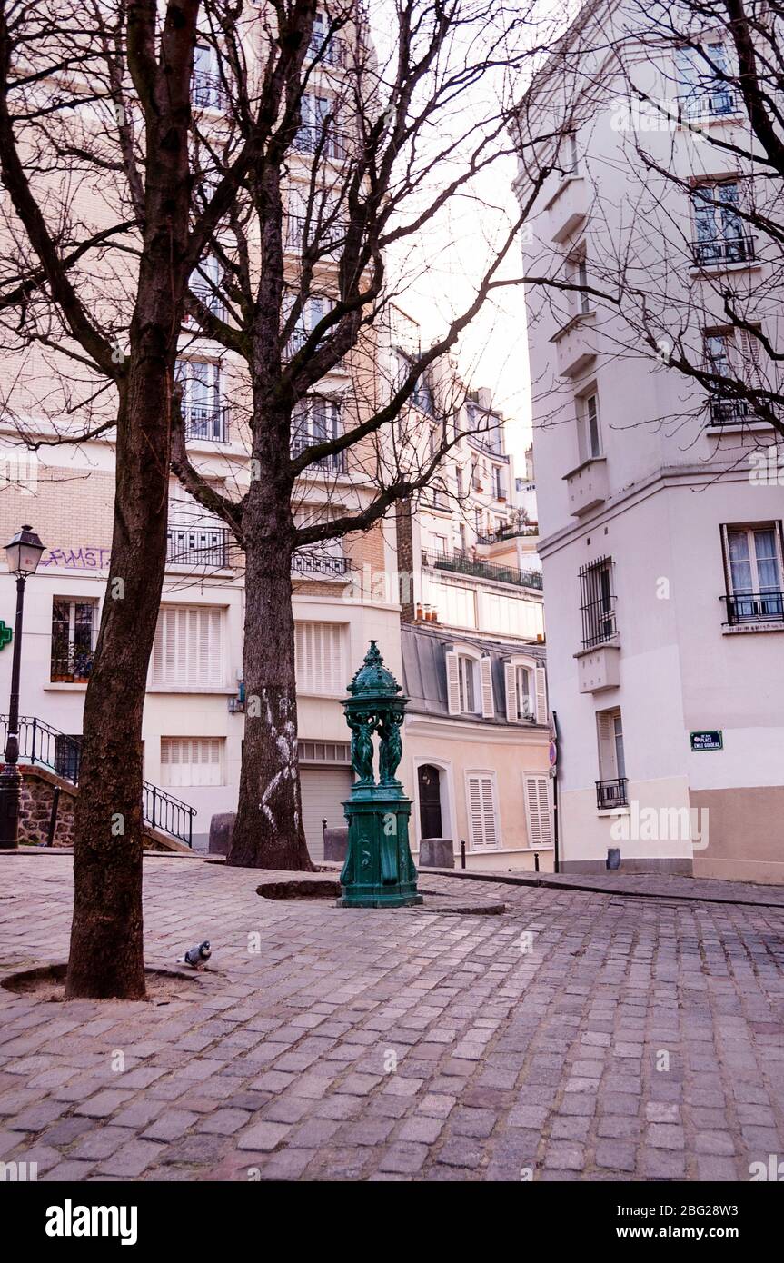 Richard Wallace icône de fontaine à boire publique de Paris, France. Banque D'Images