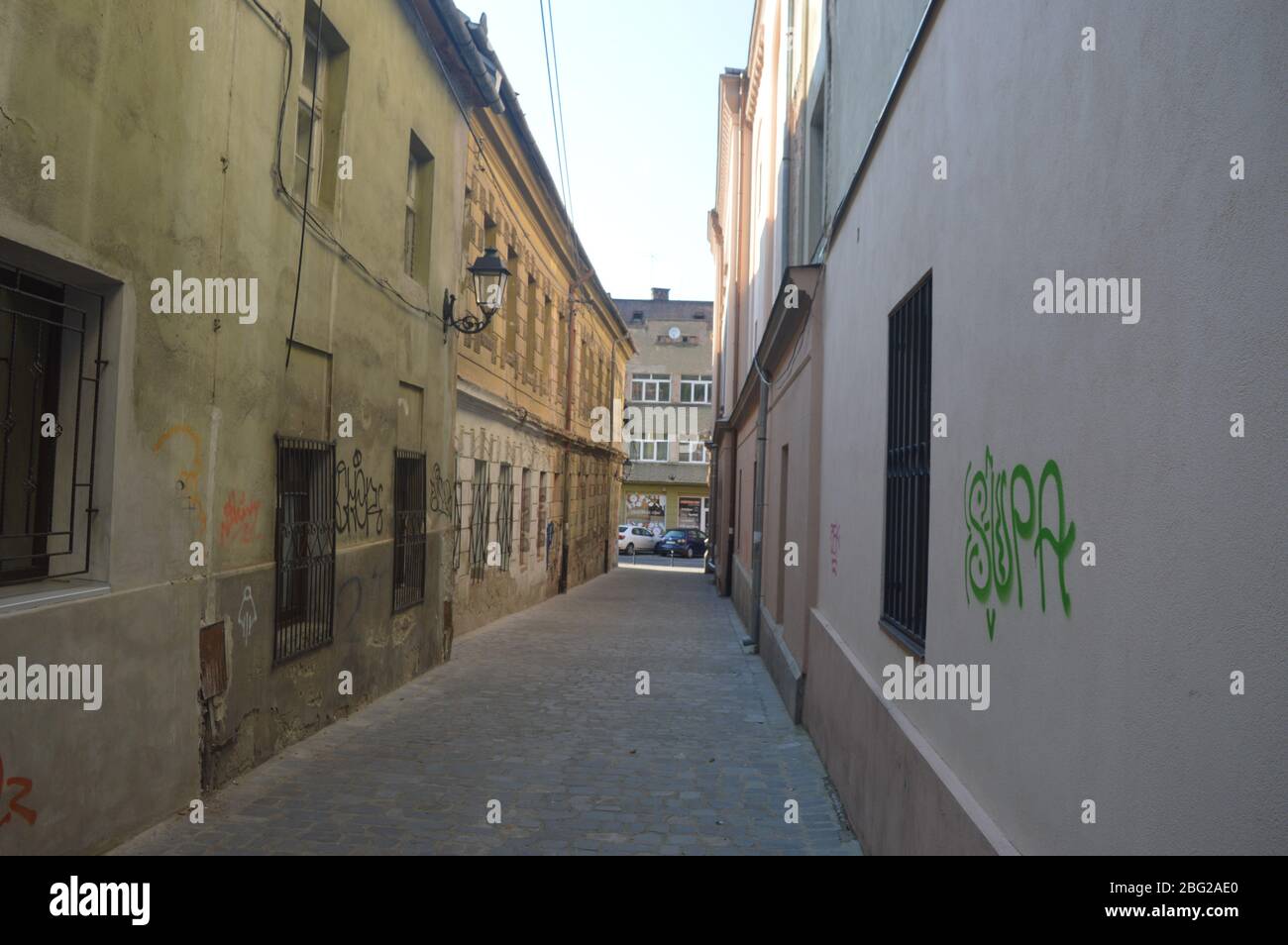 Une rue dans le vieux centre de Brasov Banque D'Images