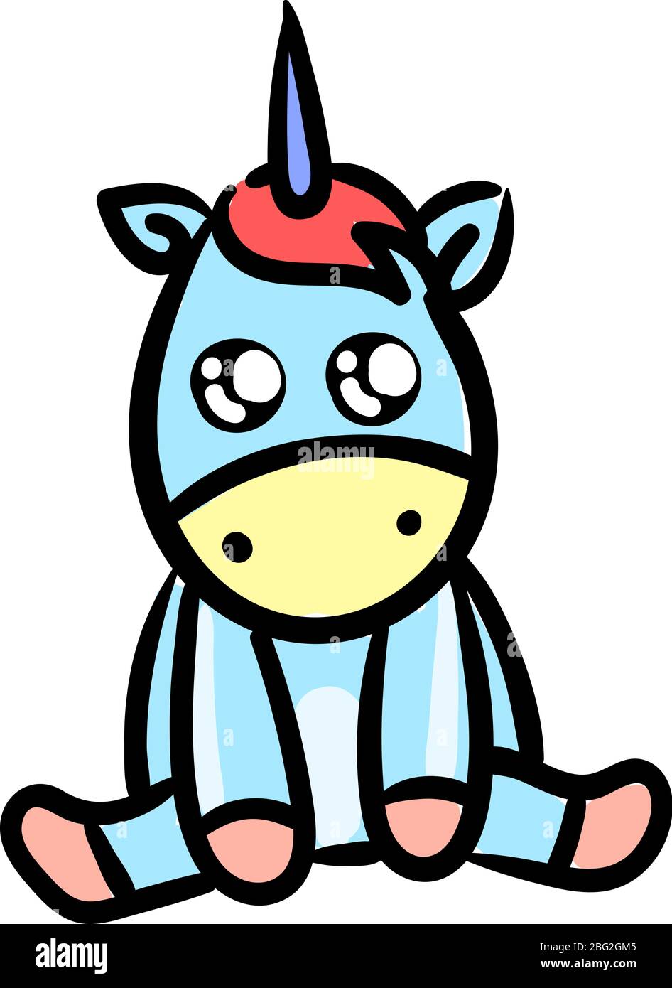 Mignon unicorn, illustration, vecteur sur fond blanc Illustration de Vecteur