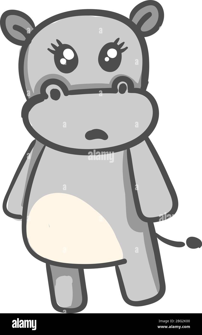 Mignonne petite hippopotame, illustration, vecteur sur fond blanc Illustration de Vecteur