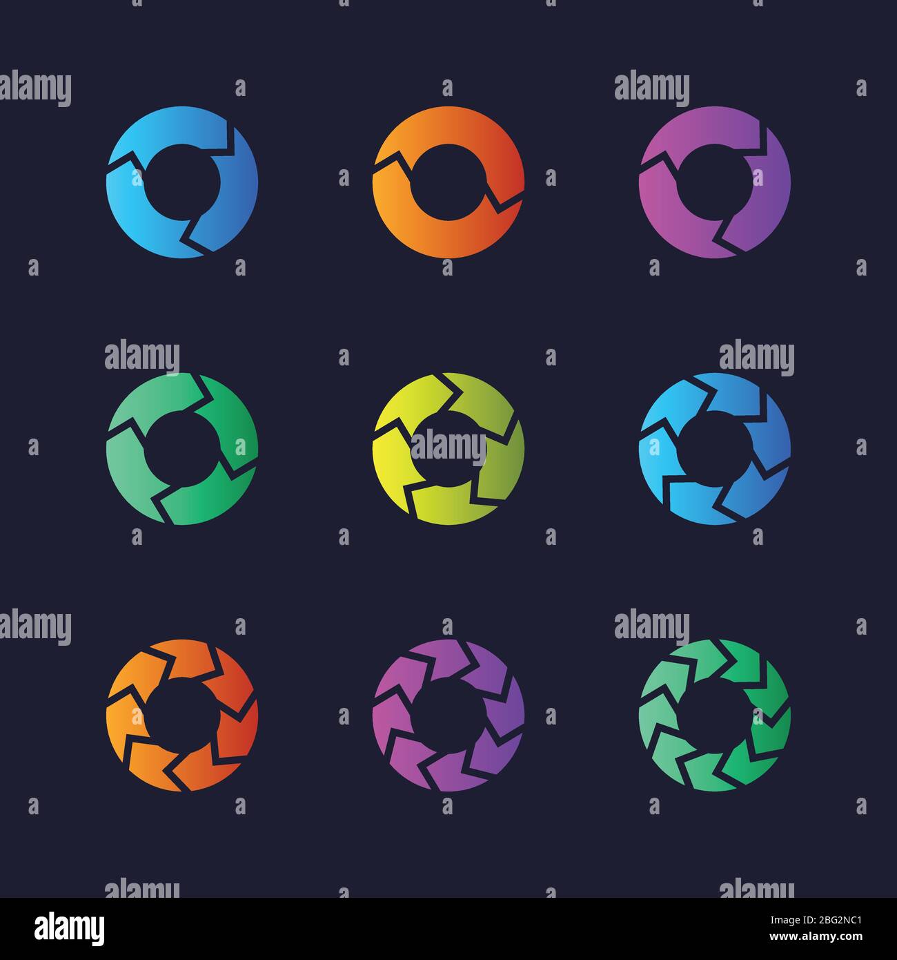 Diagrammes circulaires à secteurs avec options. Graphiques marketing vectoriels, collection d'infographiques. Modèle de graphique circulaire pour la présentation de la strate de diagramme d'affaires Illustration de Vecteur